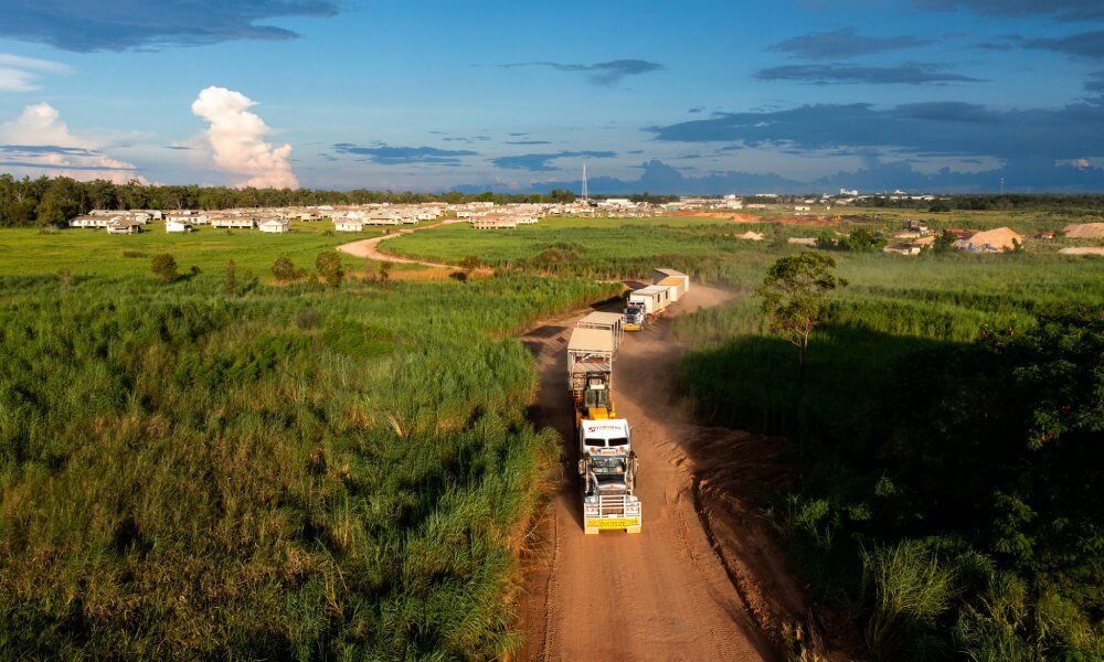 Truck carrying load in NT